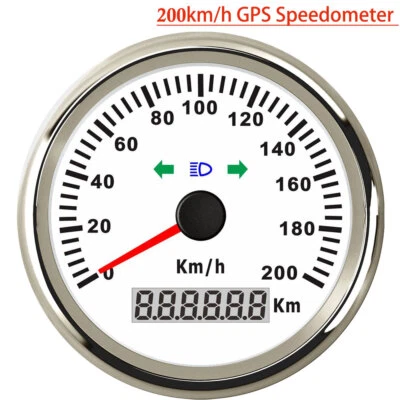 85mm/3-3/8" 200kph GPS Speedometer For Auto Marine With Left Right And High Beam - Image 1 of 4
