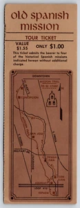Santa Barbara CA Old Spanish Mission Vintage Used Ticket Collectible - Bild 1 von 2