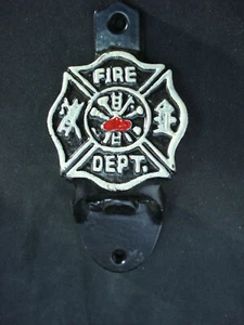 Fire Dept Scala Co Shield Staffa a Muro Apribottiglie Soda Birra Firefighter - Picture 1 of 3