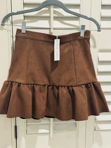 NWT Janie And Jack Girls Size 12 Brown Ruffle Skirt Western Pull On Stretch - Picture 1 of 11