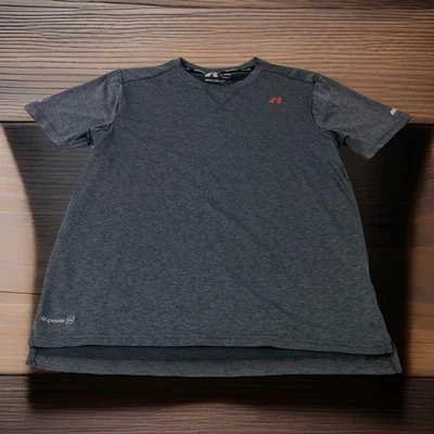 Russell Athletic Dri-Power 360 Youth Boys XL Dark Heather Gray Red Logo T Shirt - Image 1 of 4
