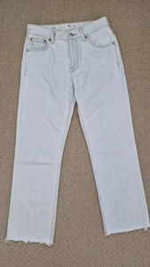 BNWOT MANGO MNG Sayana Straight Leg Mid Rise Raw Hem Ankle Jeans - Picture 1 of 5