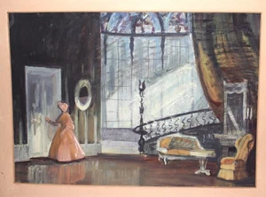 Vintage theatre stage design gouache painting - Picture 1 of 11