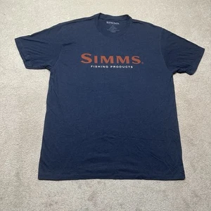 Neu ohne Etikett Simms Angeln T-Shirt Herren XL Extra Large blau Spellout - Bild 1 von 6
