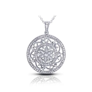 3 Carat E VS2 Round Cut Earth Mined Certified Diamonds 14k Gold Pendant + Chain - Picture 1 of 2