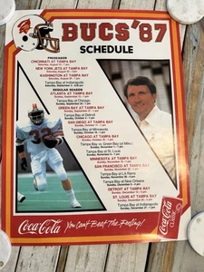 Tampa Bay Buccaneers Vintage Football Schedule Poster Sports 1987 - Picture 1 of 12