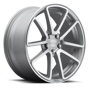 18x8.5 +45 Rotiform SPF R120 5x114.3 Gloss Silver Machined Wheels (Set of 4) - Picture 1 of 3