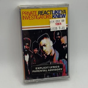 Private Investigators - React Like Ya Knew 1993 Cassette Tape Hip Hop SEALED NOS - Picture 1 of 5