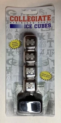 NOVO MISSISSISSIPPI STATE UNIVERSITY COLEGIADO CUBOS DE GELO DE AÇO INOXIDÁVEL - MAGNÓLIA - Imagem 1 de 4