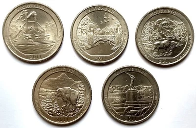 2010P America The Beautiful Quarter Set Hot Springs Yosemite Grand Canyon ++ - Image 1 of 2