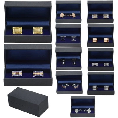 Acciaio Inox Gemelli Oro Argento Camicia da Uomo Festa Matrimonio Scatola Regalo - Immagine 1 di 4