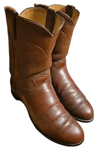 Vintage Justin Roper Stiefel Braun Leder Herren 8,5 EEE Western 3802 Cowboy Rodeo - Bild 1 von 10