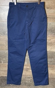 Drakes Cotton Flat Front Chino Hose blau - 32W 32L - Bild 1 von 11