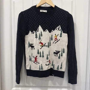 Suéter ABERCROMBIE KIDS Niños Esquí Pista Alce 13/14 Y2K Invierno Vacaciones Preppy - Imagen 1 de 11