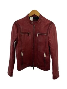 DSQUARED2 RIDER JACKET SINGLE 46 SHEEP LEATHER RED SOLID COLORING S74AM0672 - Picture 1 of 6