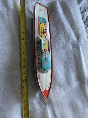 De colección J Chein & Co Peggy Jane cuerda metal hojalata lancha rápida juguete Foto 1 de 4