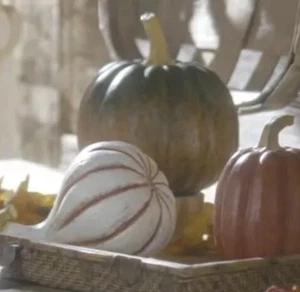 Set of 3 Resin Rustic, Fall Harvest Pumpkins/Centerpiece, Hearth, Counter Decor - Picture 1 of 8