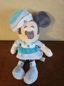Disney Store Minnie Mouse Nordic Blue Winter Christmas 9" Plush Stuffed Animal - Picture 1 of 3