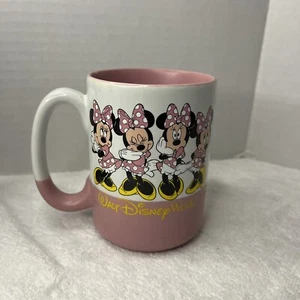 Taza de café grande Walt Disney World rosa y blanca Minnie Mouse Emotions - Imagen 1 de 4