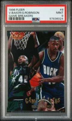 1996 Fleer VIN BAKER Glenn Robinson GAME BREAKERS acetato PSA 9 Pop 1 mais alto - Imagem 1 de 2