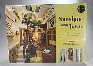 Robotime Rolife DIY 3D Bookends Sunshine Town Book Nook Shelf Insert TGB02 NEW! - Picture 1 of 12