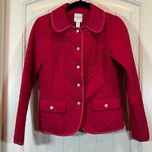Kate Hill Quilted Snap Jacket Fuchsia Dark Pink Size Small - Picture 1 of 6