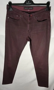Ralph Lauren Jeans Denim Pants Black Label Women Size S Bordeaux Pants Women - Picture 1 of 10