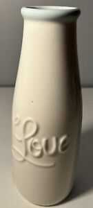 Vintage Style Milk Bottle crock pottery embossed Lettering LOVE Bottle Vase 9”
