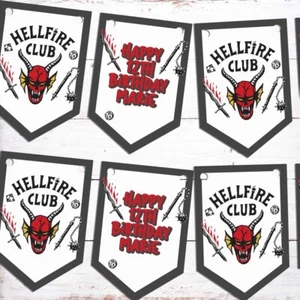 Personalizado Stranger Things Bunting, guirnalda de cumpleaños, decoración de fiesta - Imagen 1 de 1