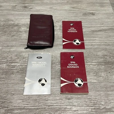 1996 Mercury Grand Marquis Owner Guide / Warranty Booklet Leather Zip Case Foto 1 de 4