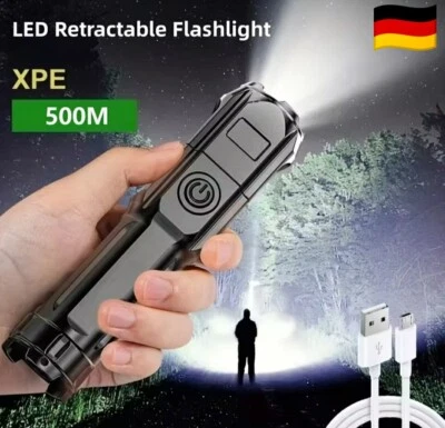 Linterna LED 4 Modos Exterior Batería Recargable Muy Brillante 1500Lúmenes Hasta 500m ✔️ - Imagen 1 de 4