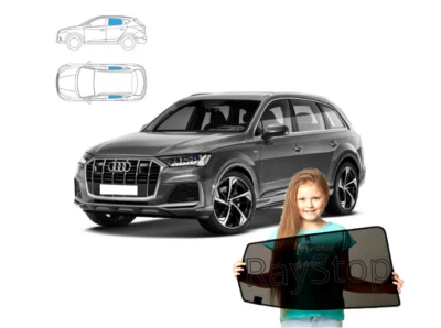 Sun Protection for Audi Q7 2 II (4M) 2015 onwards Sun Visors 2 Pieces on Magnets - Image 1 of 4