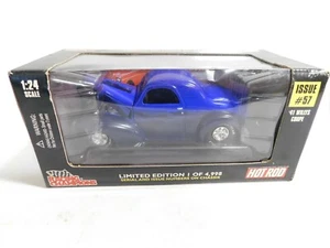 Racing Champions HOT ROD MAGAZINE ISSUE #57 '41 WILLYS COUPE BLUE/BLACK 1:24 - Picture 1 of 3