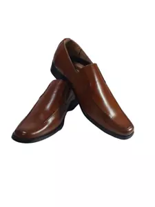 Franco Vanucci REMY-6 Men's Stacked Heel Formal Slip-On Shoes Size 41/8 Tan - Picture 1 of 11