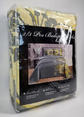 Juego de colcha de diseño floral moderno de lujo de 2/3 piezas, tamaño completo/queen  Foto 1 de 4