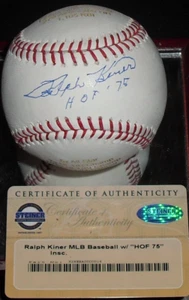 RALPH KINER Firmado HOF 75 Carrera Estadística Béisbol LE 1/4 Steiner Piratas (d.2014) - Imagen 1 de 5