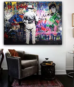 Mr Brainwash Sick Street Art Grafitti-Street Art Pop Art Leinwandbild 36 x24 - Bild 1 von 2