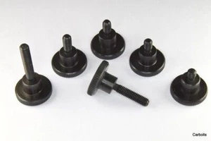 Tornillo de pulgar moleteado de acero inoxidable negro perilla pernos tipo alto M5 - Imagen 1 de 2