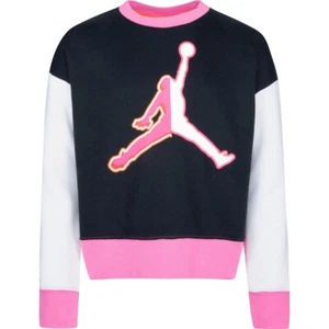 ✅ $50 Michael Air Jordan Brand Nike Girls XL Black Pinksicle Sweatshirt LS 💯 - Picture 1 of 5