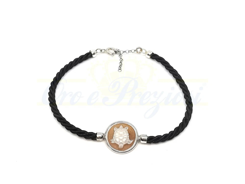 BRACCIALE IN ARGENTO CON CAMMEO E TARTARUGA  - Immagine 1 di 1