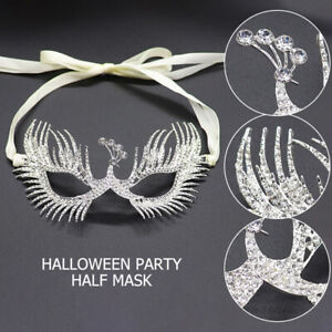 Luxury Masquerade Eye Mask Rhinestone Crystal Club Halloween Party Mask Gold