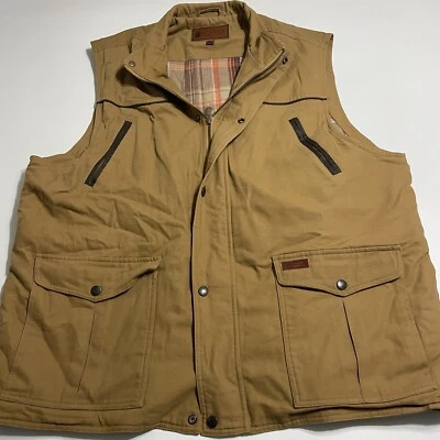 Outback Trading Company Cattleman Vest Mens 3XL Brown Brown Canvas Western - Image 1 of 4