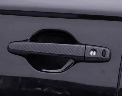 Cubierta de manija de puerta de fibra para 07-22 Mitsubishi Outlander Sport/ASX cerradura Foto 1 de 4