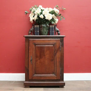 Antique French Walnut Cabinet, Single Door Country Farmhouse Hall Cupboard - Picture 1 of 13