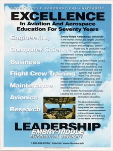 Embry-Riddle Aeronautical University Vintage Print Ad Aviation Aerospace - Bild 1 von 1
