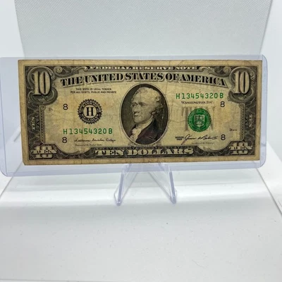 Old Design $10 Dollar Bill Series 1985 (13454320) Old US Paper Currency - Image 1 of 3
