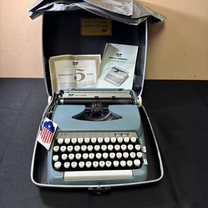 Vintage Smith Corona 1963 Sterling Portable Typewriter NICE!! Case & Paperwork - Imagen 1 de 16