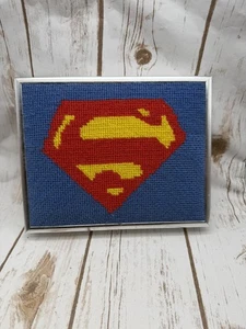 Cross Stitched Superman Wall Decoration - Picture 1 of 4