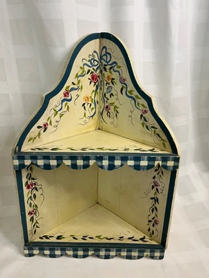 Vintage Wooden Wall Hanging Cabinet - hand-painted - Image 1 of 4
