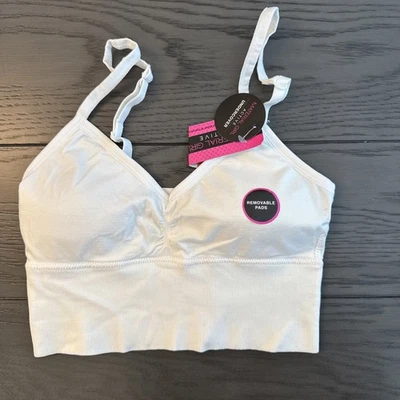Material Girl Sujetador Activo Suave Top Mujer Encubierto L/XL Blanco Almohadillas Extraíbles Nuevo Foto 1 de 3